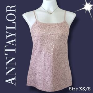 Ann Taylor Blush Pink Sequin Cami Tank